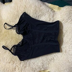 Elegant Black Lace Corset Top